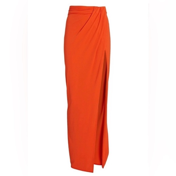 Ronny Kobo Orange Skirt with high slit - Picture 3 of 4